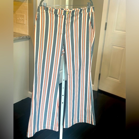 Anthropologie Low-Rise Striped Flare Pants - Picture 9 of 11
